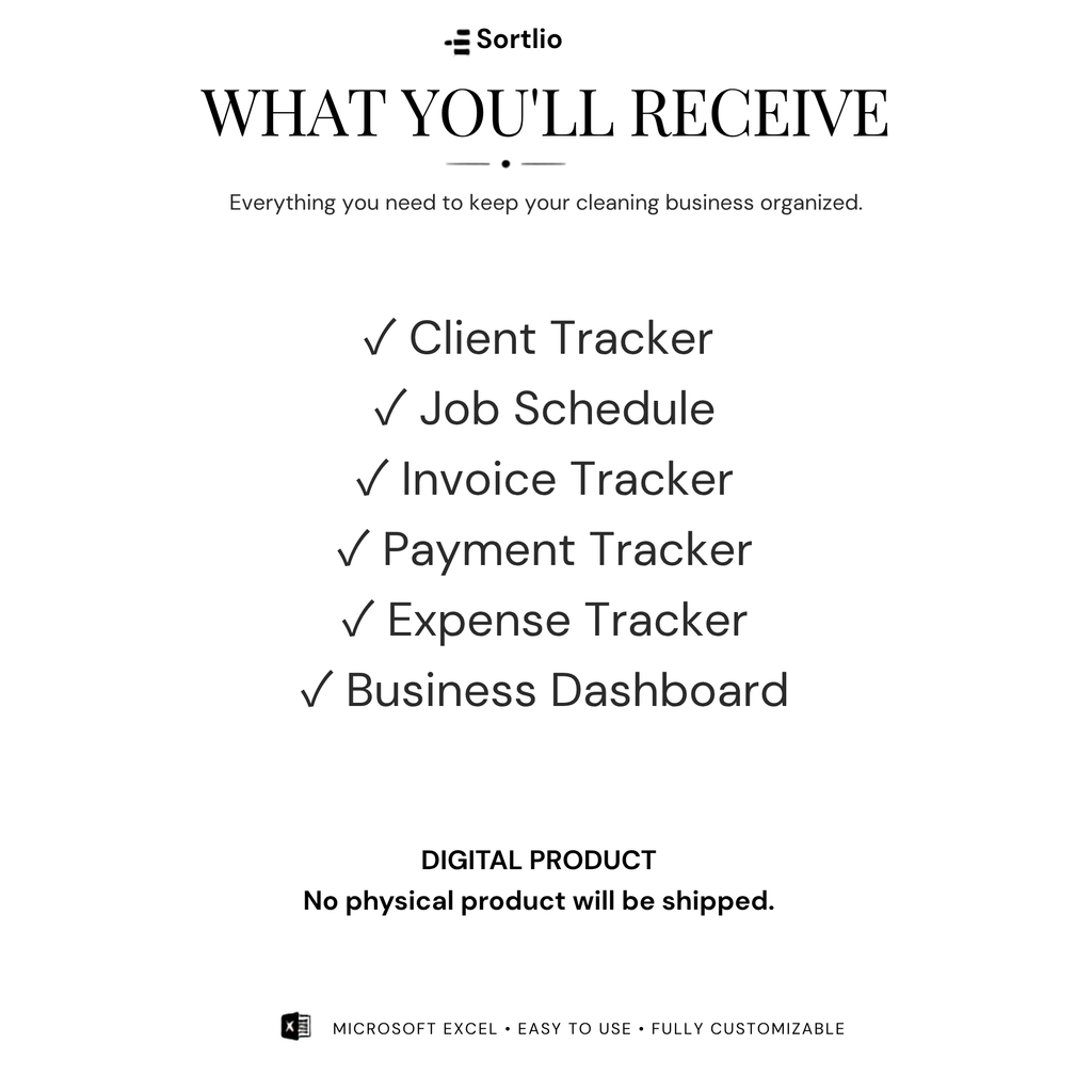 Cleaning Business Management Excel Spreadsheet
