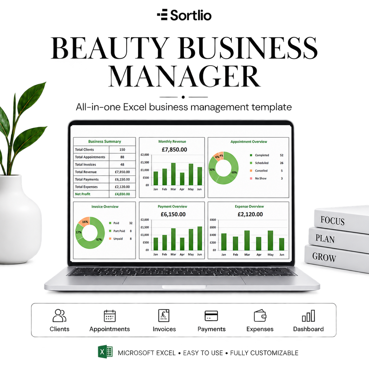 Beauty Business Management Excel Spreadsheet